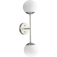 thumbnail image 1 of Progress Lighting Haas 2-Light Wall Bracket, Brushed Nickel, Opal Glass Globes, Design Series, 1 of 12
