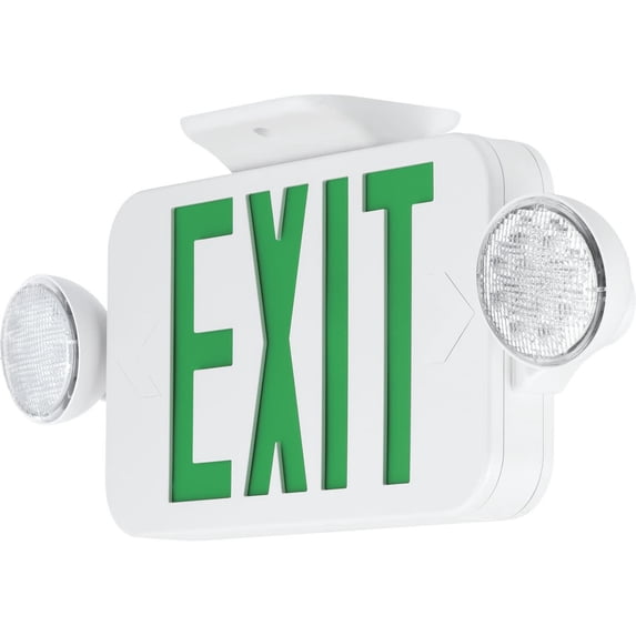 Progress Lighting PECUE-UG-30-RC Green Led Exit Sign - White