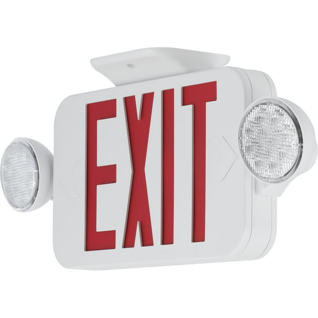 Progress Lighting Pecue-Ur-Led Exit Signs Red Led Exit Sign - White ...