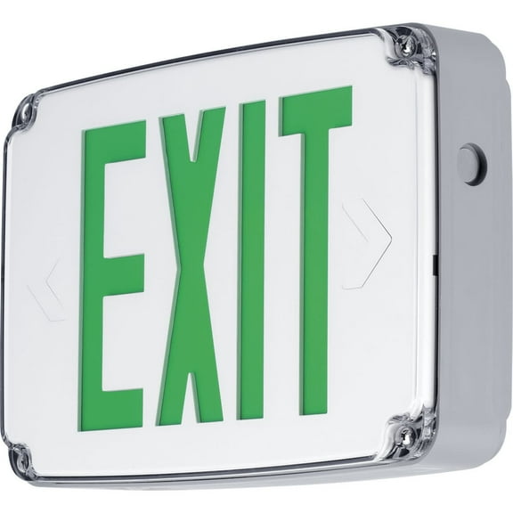 Progress Lighting Pewle-Dg-30 Double Sided Green Led Exit Sign For End Or Ceiling Mounting