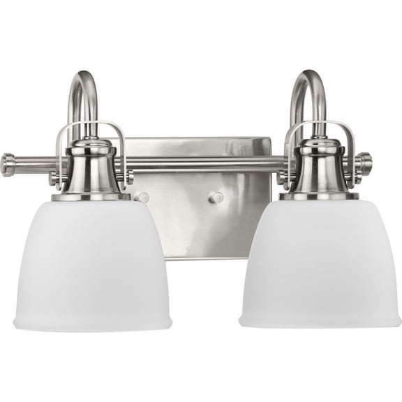 P300427-009-Progress Lighting-Preston - 2 Light Bath Vanity In Farmhouse Style-9 Inches Tall and 7.37 Inches Wide-Brushed Nickel Finish