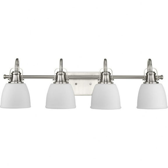 P300429-009-Progress Lighting-Preston - 4 Light Bath Vanity In Farmhouse Style-9 Inches Tall and 7.37 Inches Wide-Brushed Nickel Finish
