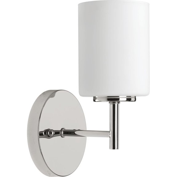 Progress Lighting Replay Collection 9.75" 1 Light Polished Nickel Etched Glass Bath Vanity Light