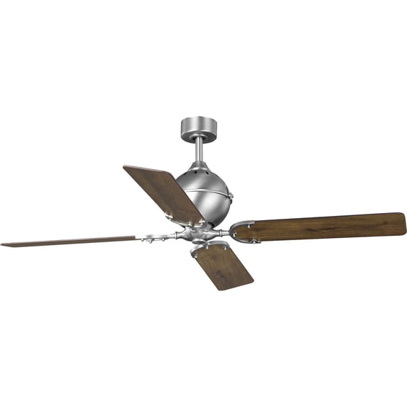 Progress Lighting Royer 4-Light Ceiling Fan, Antique Nickel, Wood Blades, Rustic Style, Assembly Required