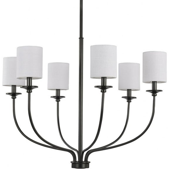 P400227-031-Progress Lighting-Bonita - 6 Light Chandelier In Luxe Style-24 Inches Tall and 30.5 Inches Wide-Matte Black Finish    -Traditional