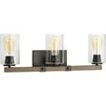 thumbnail image 1 of Progress Lighting Barnes Mill 3-Light Bath & Vanity Fixture, Antique Bronze, Clear Seeded Glass Shade, 1 of 5
