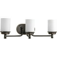 thumbnail image 1 of Progress Lighting Glide Collection 3-Light Bath Vanity Rubbed Bronze Wall Light with Etched Opal Glass Shade, 1 of 7