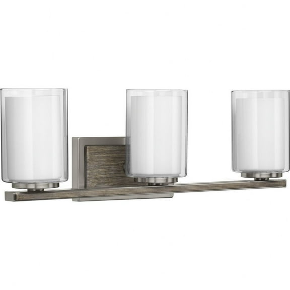 P300217-009-Progress Lighting-Mast - 3 Light - Cylinder Shade in Coastal style - 24 Inches wide by 7.75 Inches high-Brushed Nickel Finish