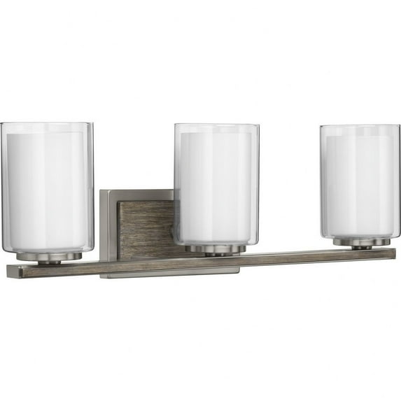 P300217-009-Progress Lighting-Mast - 3 Light - Cylinder Shade in Coastal style - 24 Inches wide by 7.75 Inches high-Brushed Nickel Finish