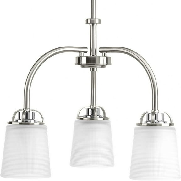 P400008-009-Progress Lighting-West Village - Chandeliers Light - 3 Light in Farmhouse style - 20 Inches wide by 16.13 Inches high-Brushed Nickel