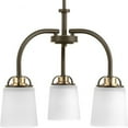 thumbnail image 1 of Progress Lighting West Village 3-Light Chandelier, Antique Bronze, Double Prismatic Glass Shades, 1 of 5