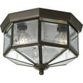 thumbnail image 1 of Progress Lighting, Hide-a-lite Iii, 3-Light Flush Mount, Antique Bronze, Clear Beveled Glass, Brass Material, 1 of 4