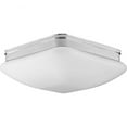 thumbnail image 1 of Progress Lighting, Appeal Collection, 3-Light Flush Mount, Polished Chrome, Square Etched Opal Glass Shade, 1 of 2