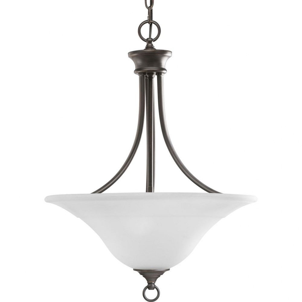 Elegant Brushed Nickel & Glass Bowl Foyer Pendant Light