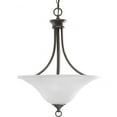 thumbnail image 1 of Progress Lighting Trinity Collection 3-Light Hall Foyer Fixture, Steel, Antique Bronze, Etched Glass Shade, 1 of 2