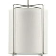 thumbnail image 1 of Progress Lighting Kempsey 3-Light Pendant, Brushed Nickel, Summer Linen Shade, 1 of 7