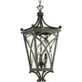 thumbnail image 1 of Progress Lighting, Cadence, 3-Light Hanging Lantern, Oil Rubbed Bronze, Clear Water Glass Panels, 1 of 5