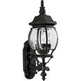 thumbnail image 1 of Progress Lighting Onion 3-Light Wall Lantern in Textured Black with Clear Beveled Glass Panels and Cast Aluminum Frames, 1 of 2
