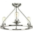 thumbnail image 1 of Progress Lighting, Debut Collection, 3-Light Semi-Flush Mount, Brushed Nickel, Clear or Frosted Seeded Shades, 1 of 7