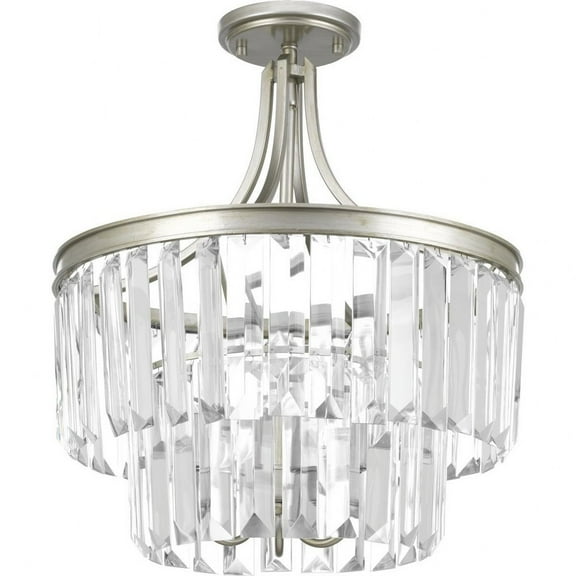 P2326-134-Progress Lighting-Glimmer - Close-to-Ceiling Light - 3 Light - Drop Shade in Luxe and New Traditional and Transitional style - 16.25 Inches