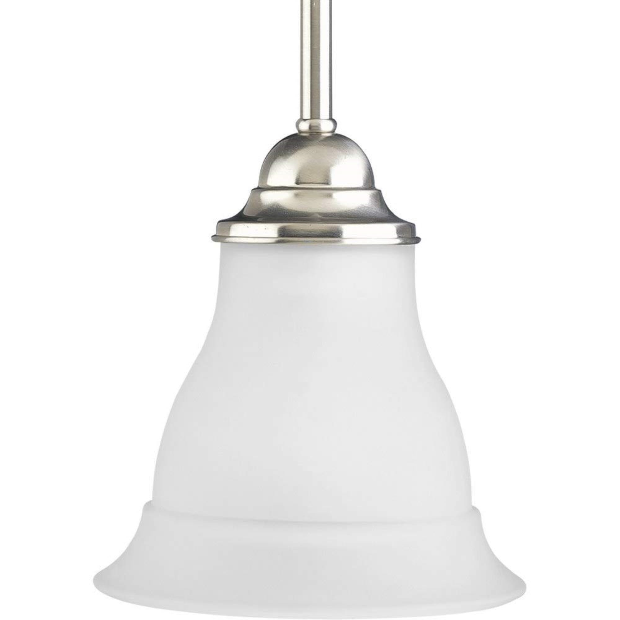 Trinity Brushed Nickel Mini Pendant with Etched Glass Shade