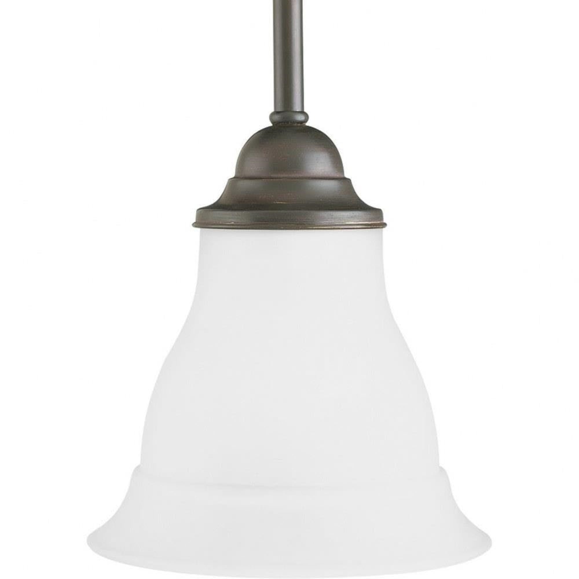 Antique Bronze Mini Pendant with Etched Glass Shade