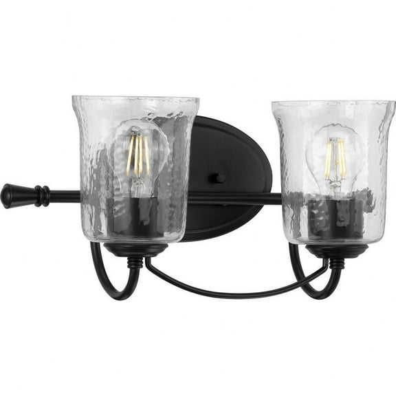 P300254-031-Progress Lighting-Bowman - 2 Light - Bell Shade in Coastal style - 16.38 Inches wide by 7.75 Inches high-Matte Black Finish