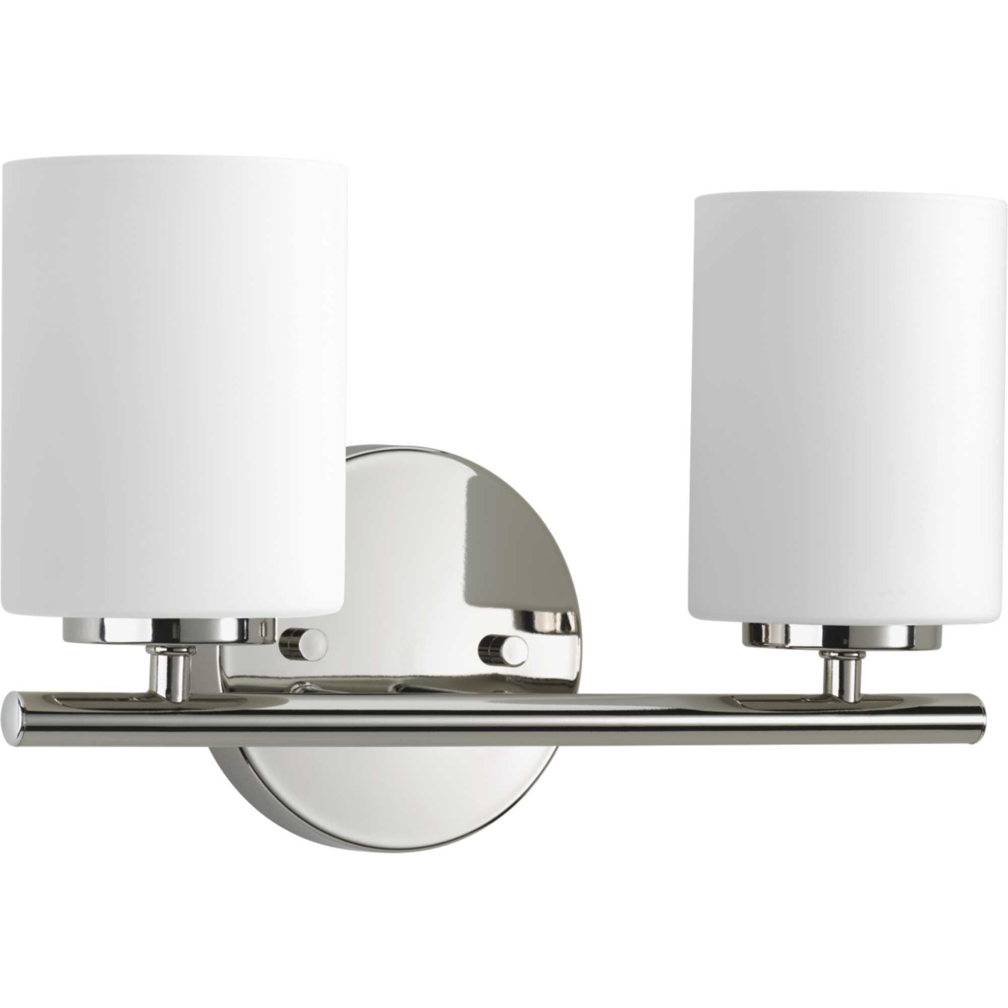 Polished Nickel 2-Light Dimmable Bath Vanity Fixture