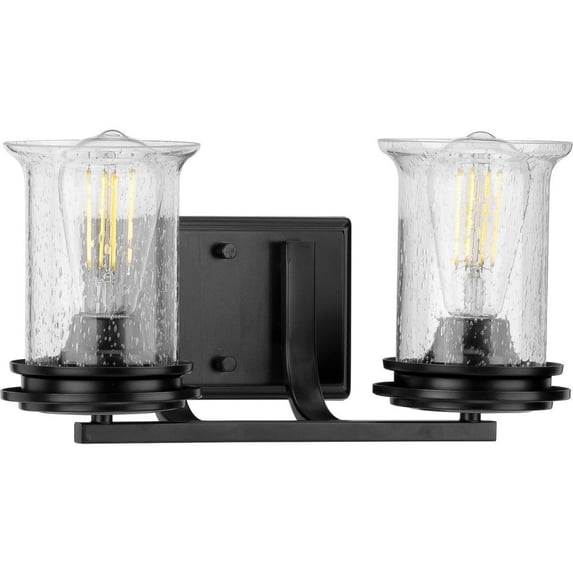 P300273-031-Progress Lighting-Winslett - 2 Light - Cylinder Shade in Coastal style - 14.25 Inches wide by 7.25 Inches high-Matte Black Finish
