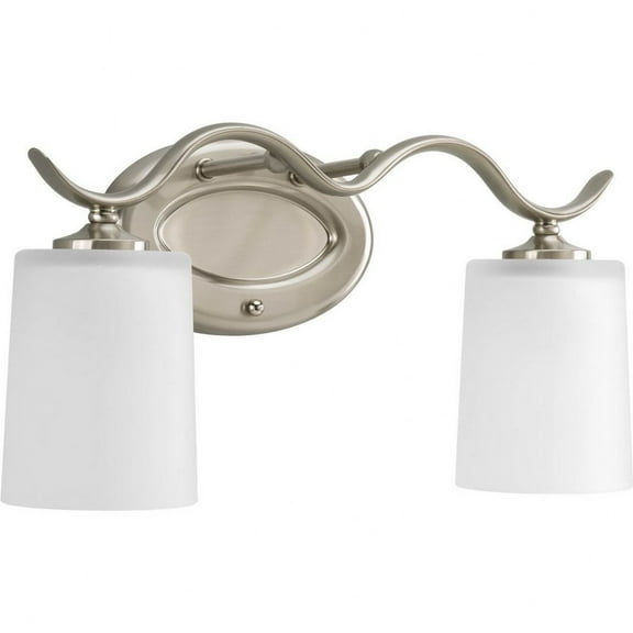 P2019-09-Progress Lighting-Inspire - 2 Light in Transitional and Traditional style - 15 Inches wide by 8.5 Inches high-Brushed Nickel Finish