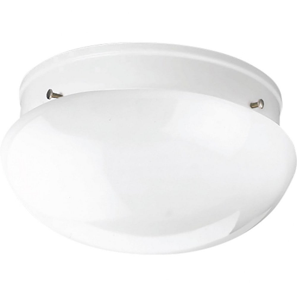 White Glass Bowl Close-to-Ceiling Light Fixture