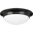 thumbnail image 1 of Progress Lighting, Crown Collection, 2-Light Flush Mount, Black, Etched Glass, Material: Steel, Finish Color: Black, Width: 14", 1 of 4