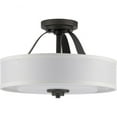 thumbnail image 1 of Progress Lighting, Kene Collection, 2-Light Semi-Flush Mount, Graphite Finish, Linen Shade, 1 of 3