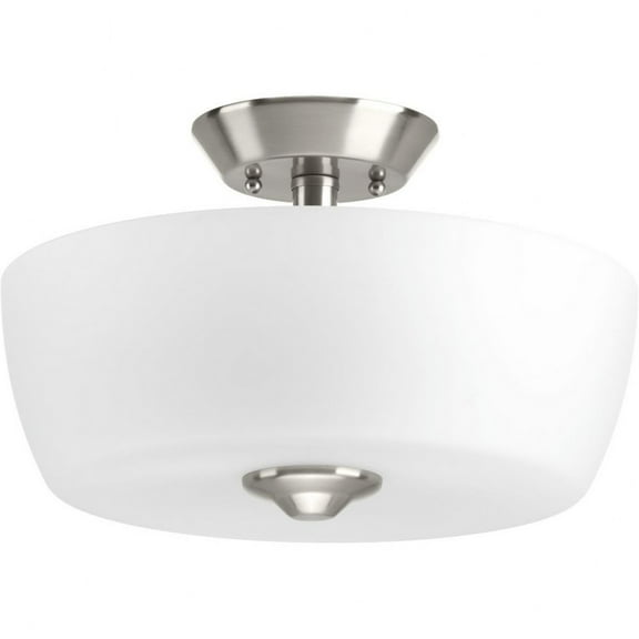 P350060-009-Progress Lighting-Leap - Close-to-Ceiling Light - 2 Light in Modern style - 14 Inches wide by 8.88 Inches high-Brushed Nickel Finish