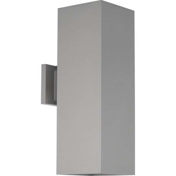 Progress Lighting, Verona, 2-Light Outdoor Wall Light, Metallic Gray, No Shade, Porcelain, 6"x18"x8.88", LED, 3731 Lumens