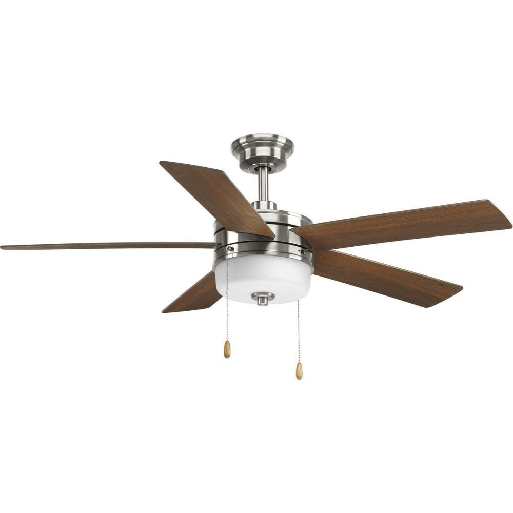 Verada 52" Nickel Ceiling Fan with LED Light and Reversible Blades
