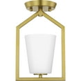 thumbnail image 1 of Progress Lighting Vertex 1-Light Semi-Flush Mount, Brushed Nickel, Etched Glass Shade, 1 of 12