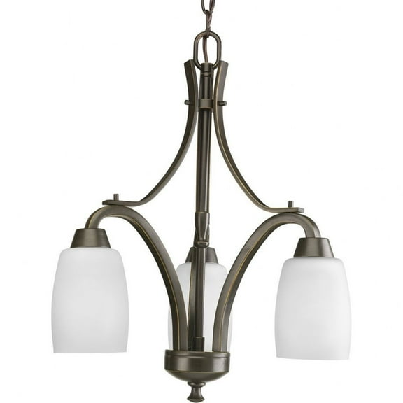Progress Lighting Wisten 3-Light Chandelier, Antique Bronze, Tulip Glass Shades