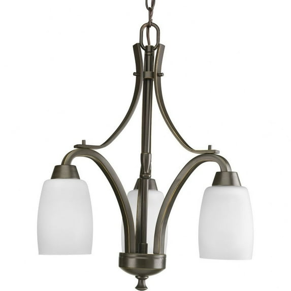 Progress Lighting Wisten 3-Light Chandelier, Antique Bronze, Tulip Glass Shades