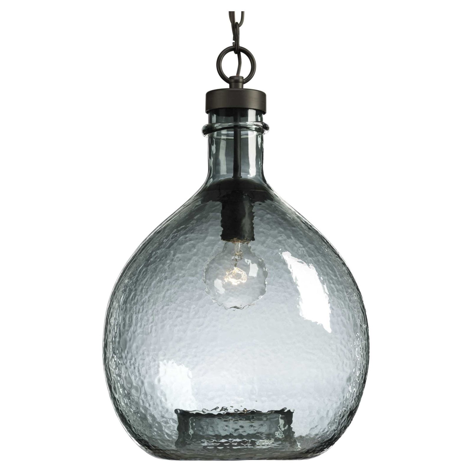 Antique Bronze Glass Farmhouse Pendant Light