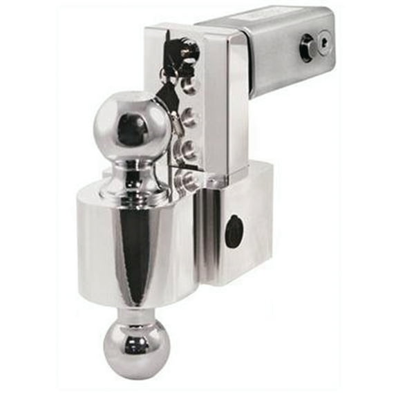 Progress Mfg DT-ALBM6625 Flash 2.5" RV Shank Adjustable Locking Double Ball RV Hitch with 7" Rise & 6" Drop