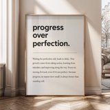 Perfection Commercial Progress Over Perfection Motivational Quote Typography Poster , Poster ...