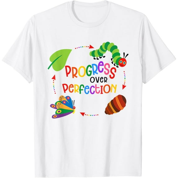 Progress Over Perfection SPED Teacher Paraprofessional T-Shirt