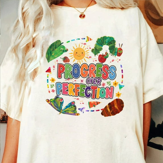 Progress Over Perfection Teacher Shirt, Back To School Gift, Funny Teacher Tee, Teacher Appreciation Gift, Kindergarten Teacher Shirt