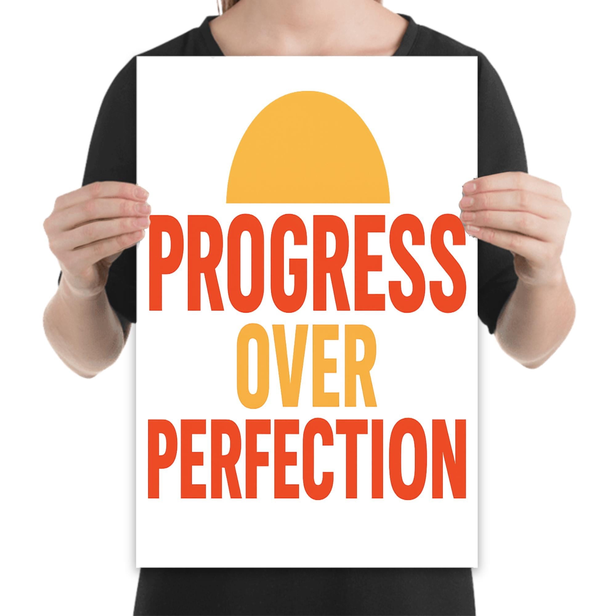 Progress Over Perfection Motivational Wall Art - Home Office Decor ...