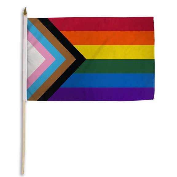 Progress Pride 12x18in Stick Flag