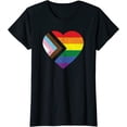 thumbnail image 1 of Progress Pride Flag Rainbow Heart Vintage Retro Love LGBTQ Gift T-Shirt, 1 of 3