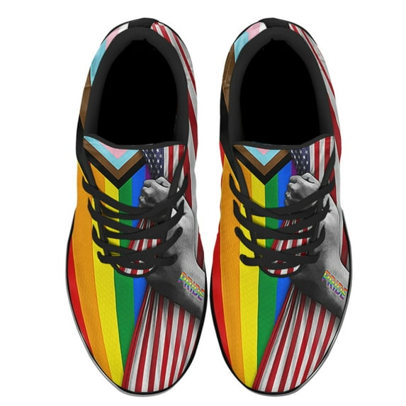 Progress Pride LGBTQ Shoes Sneakers Black Size 8
