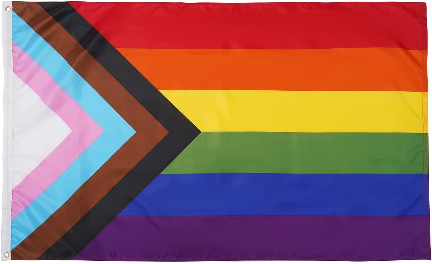 2x3 ft Multicolor Polyester Progress Pride Flag with Brass Grommets