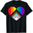 thumbnail image 1 of Progress Pride Rainbow Heart LGBTQ | Gay Lesbian Trans T-Shirt, 1 of 4